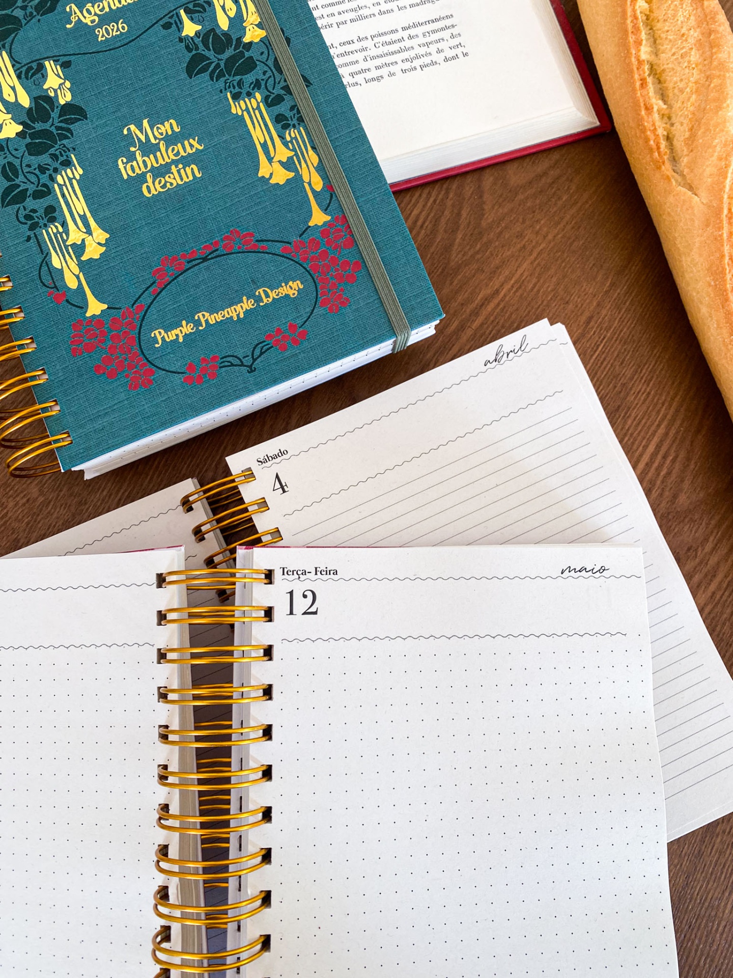 Agenda Diária Sem Horários 🍒 Amélie Vermelha ❤️ 2026 Pautada ou Bullet A5 e A6