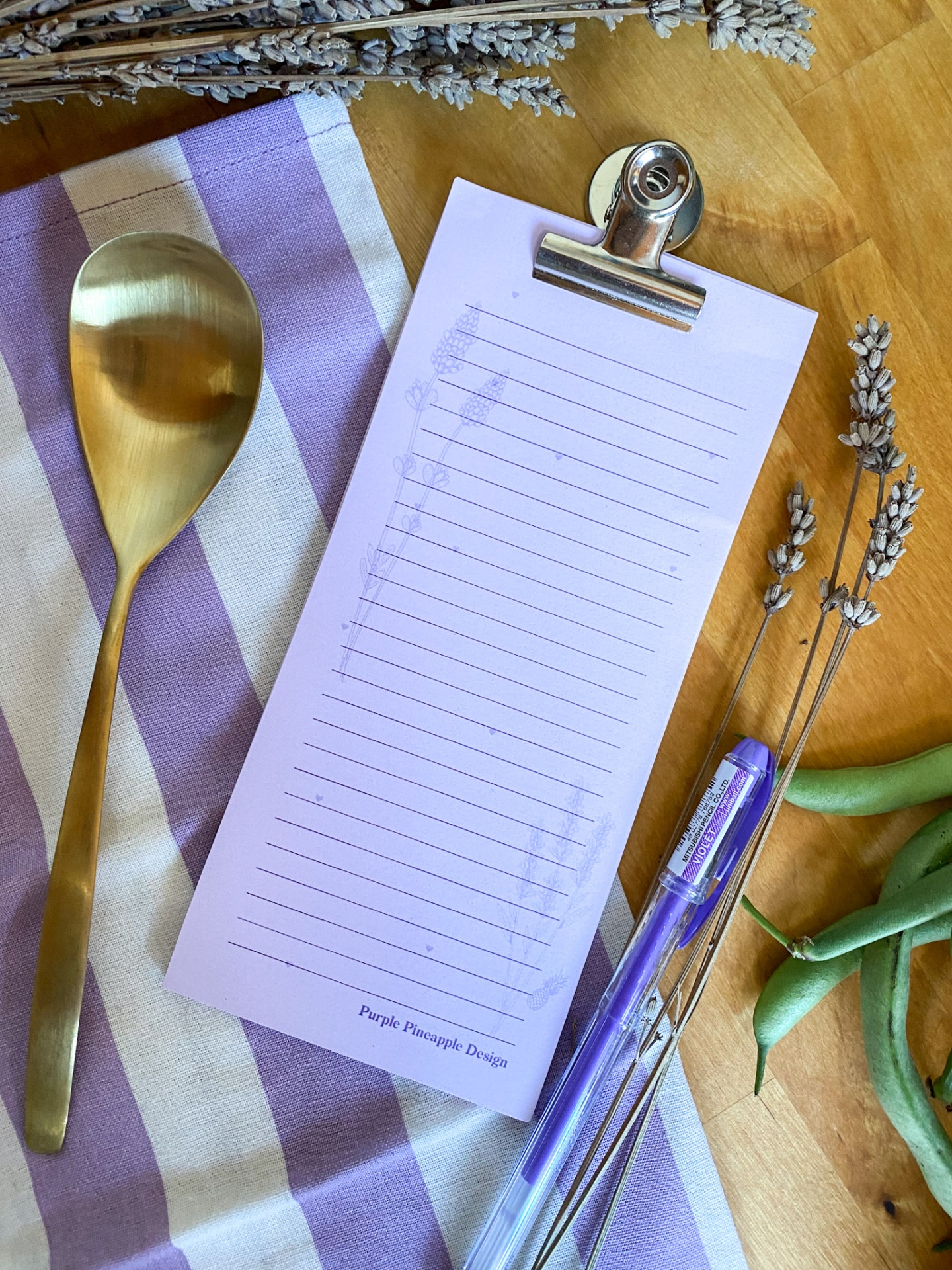 Lista de compras lilás lavanda com iman 💜