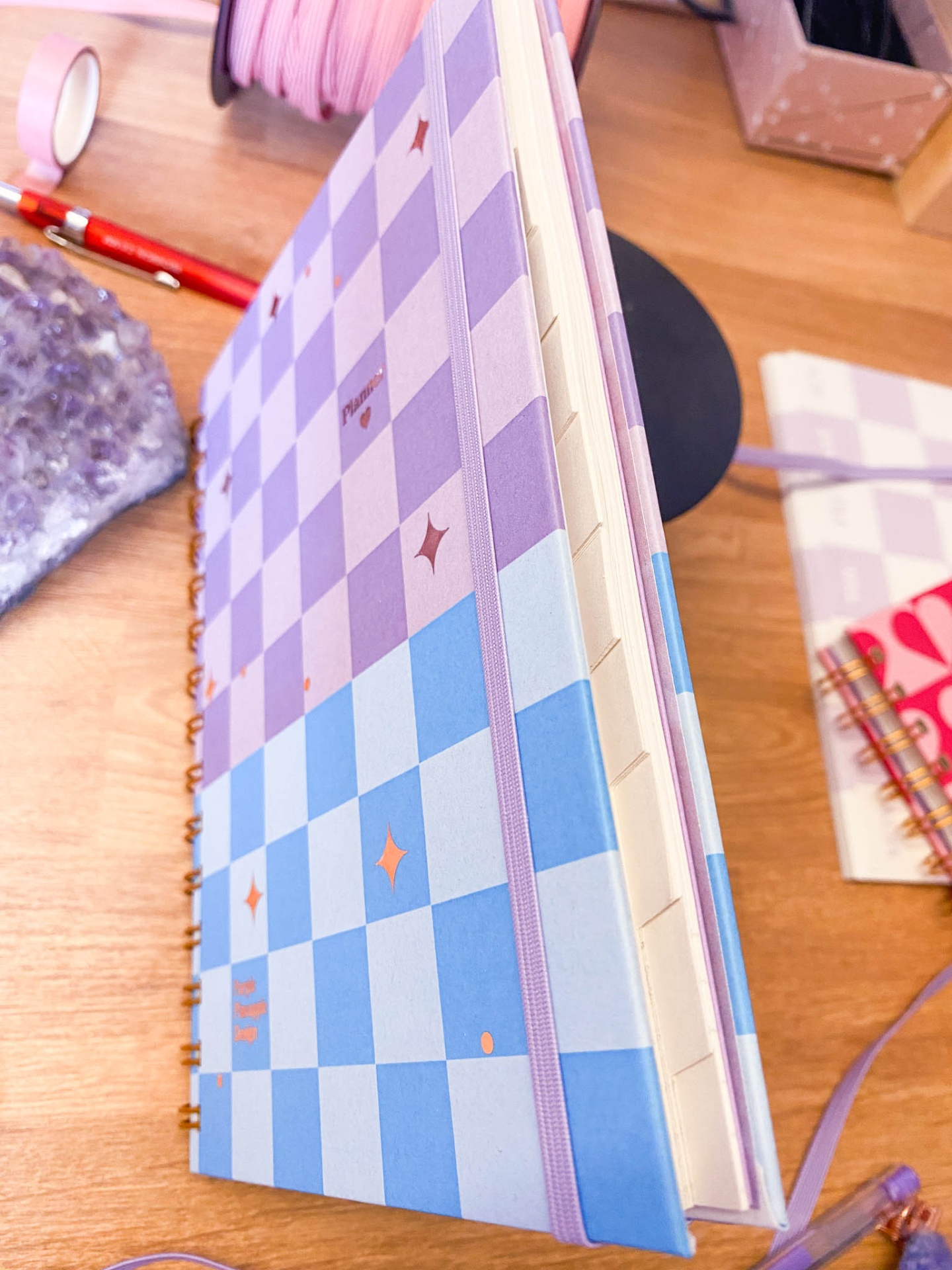 Agenda sem data ☼ Xadrez Lilás e Azul