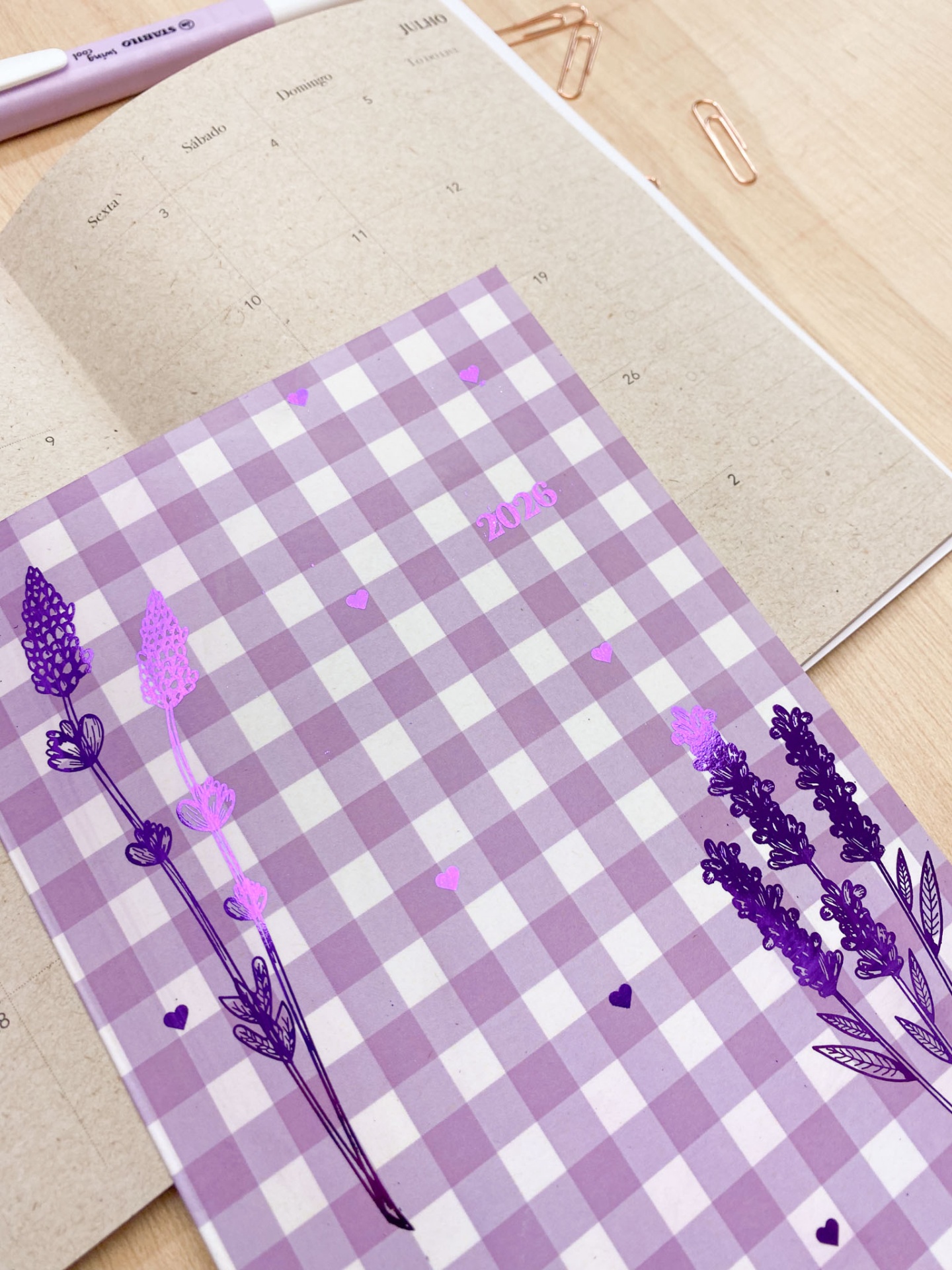 Agenda Mensal 2026 💜 Vichy Lilás Lavanda 💜