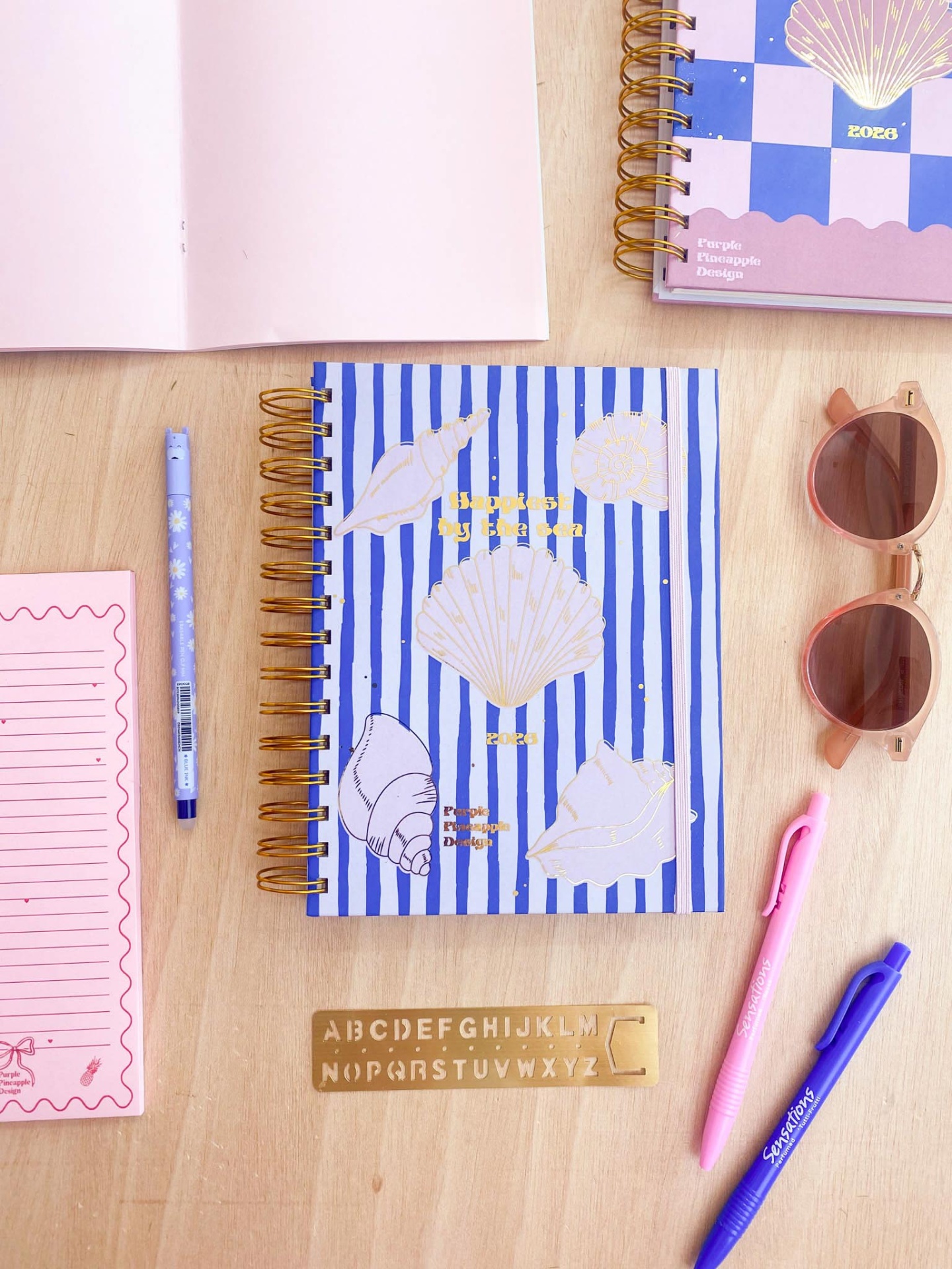 Agenda Diária 2026 💙 Riscas Mar 🐚 A4 e A5