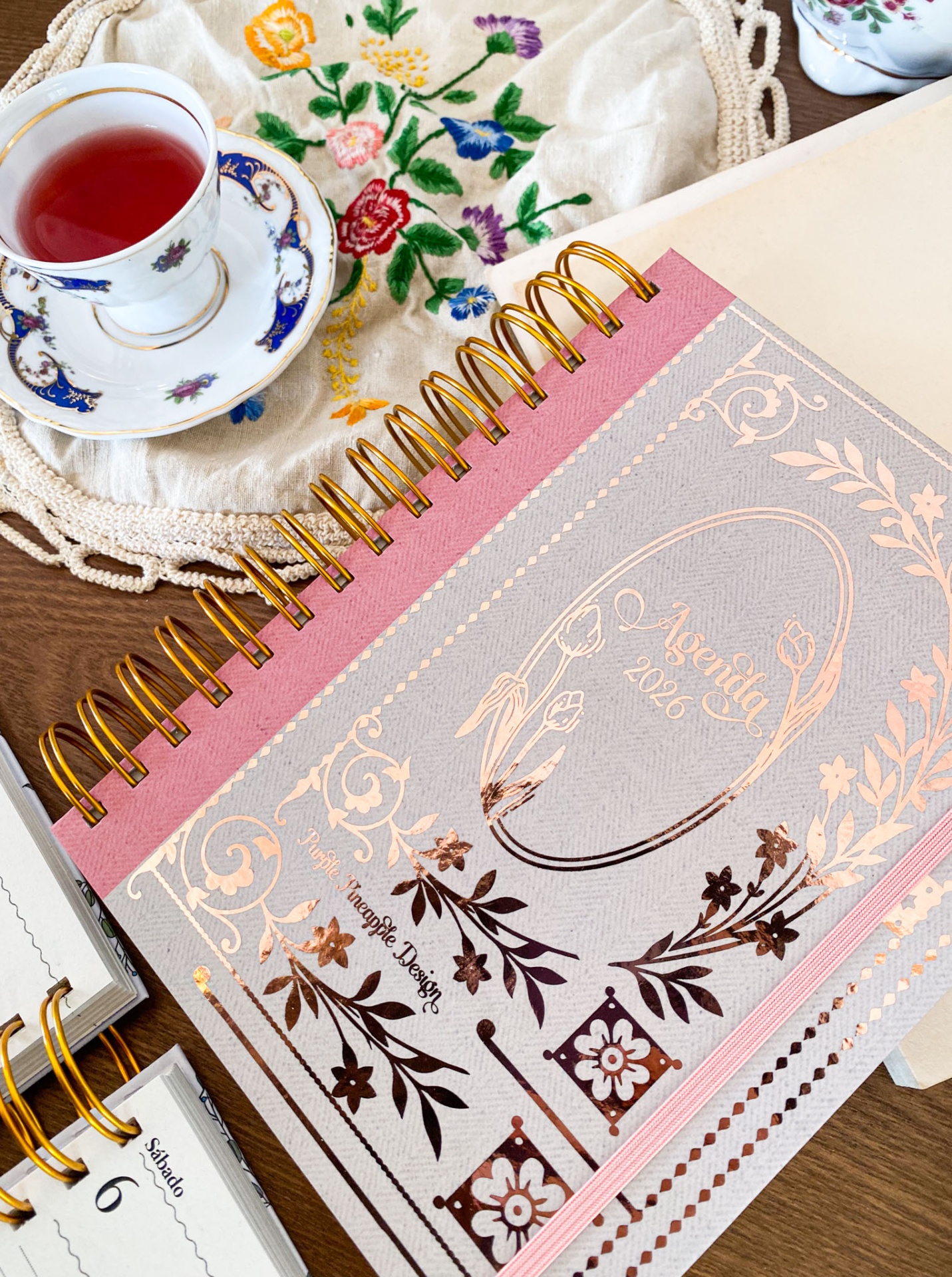 Agenda Semanal 2026 🪻Jane Austen ❊ Bege e Rosa 💕