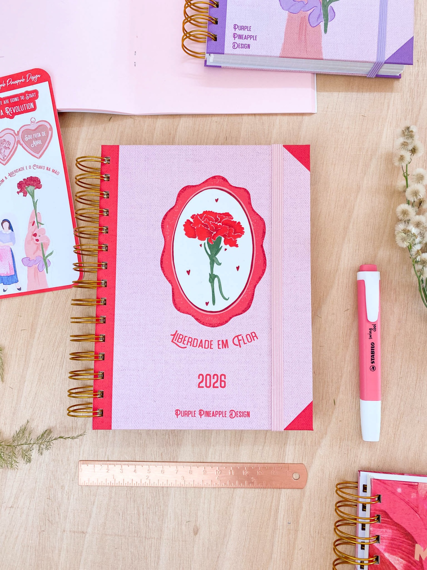 Agenda de Professor 2025/2026 🌹 Liberdade em Flor 💖 A4 e A5