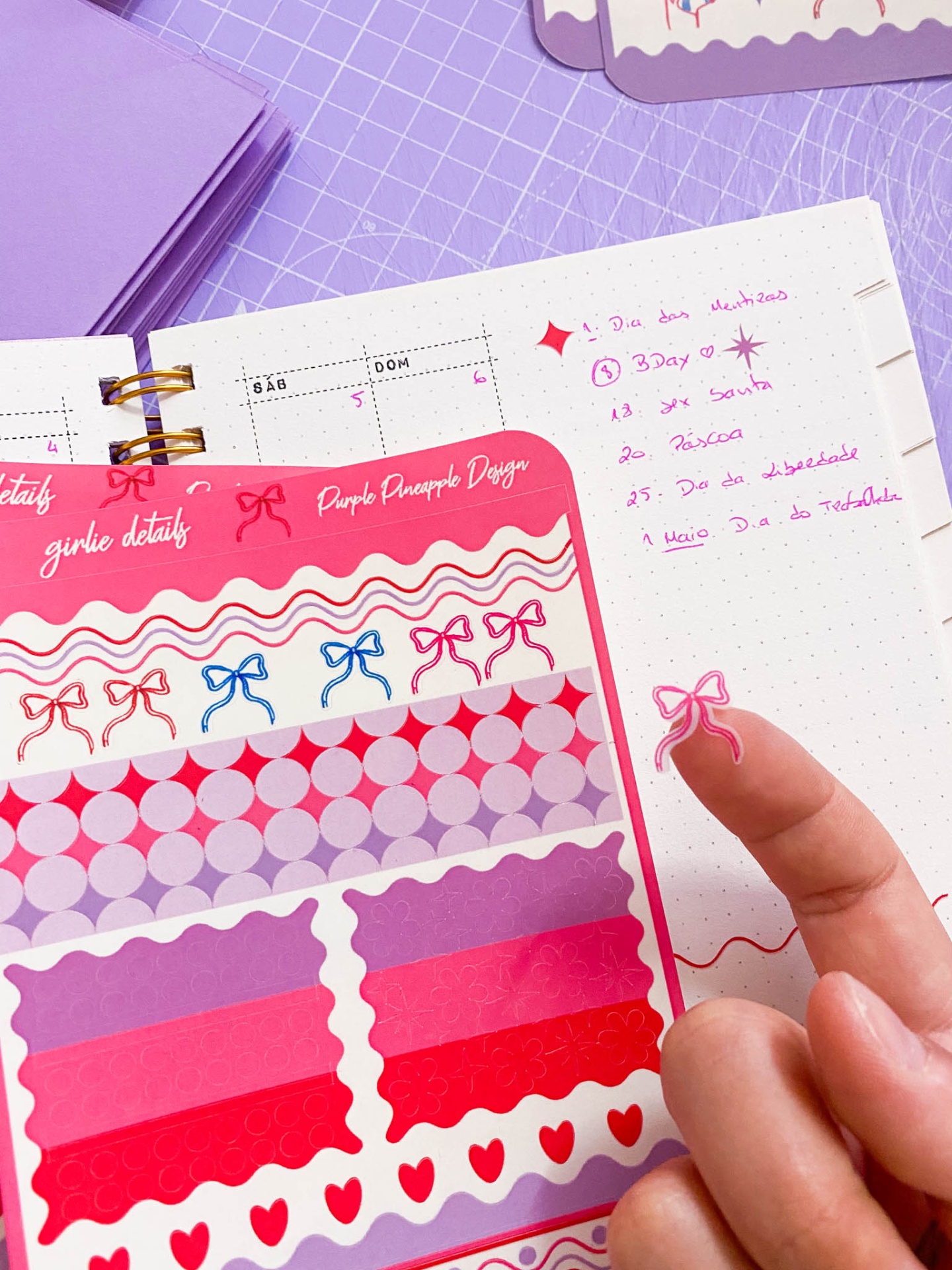 Autocolantes Transparentes 🎀 Girlie Details 💕 Rosa