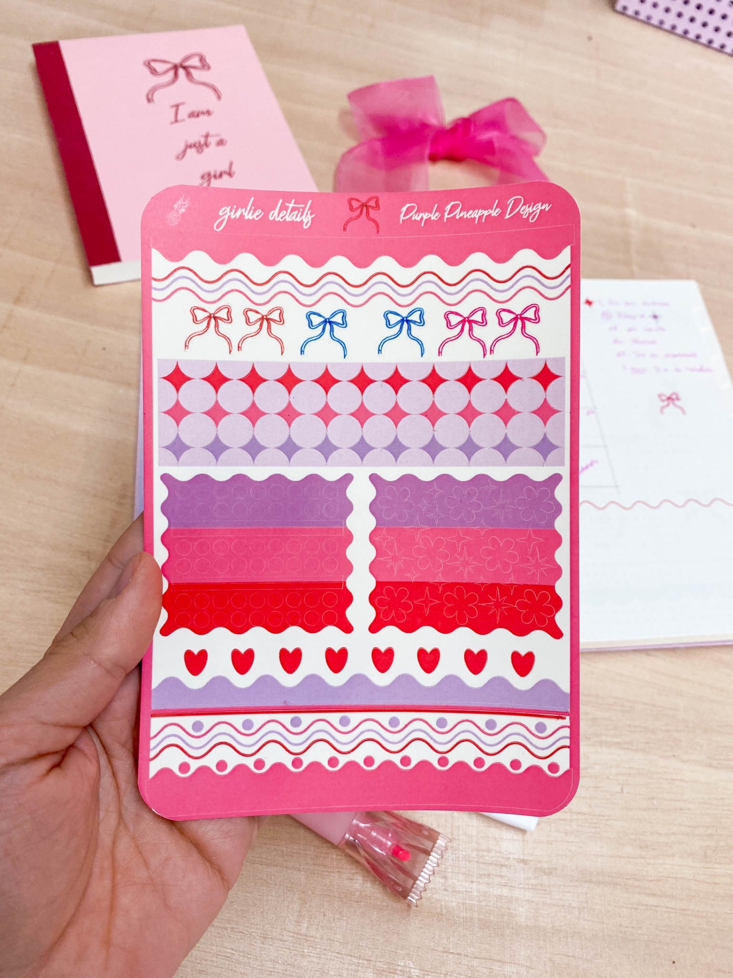 Autocolantes Transparentes 🎀 Girlie Details 💕 Rosa