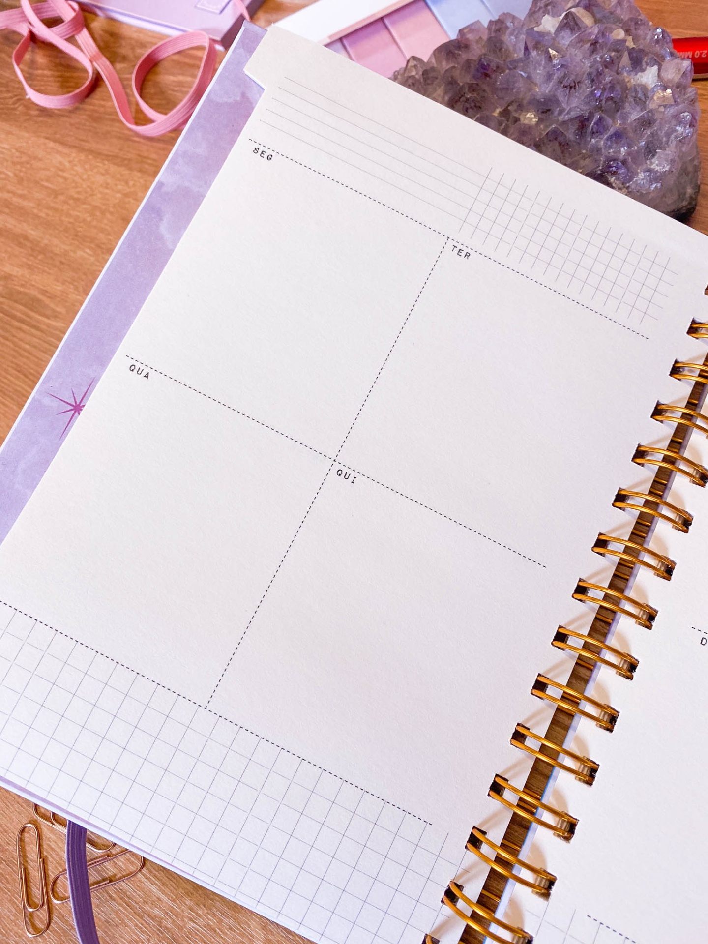 Agenda sem data ☼ Xadrez Lilás e Azul