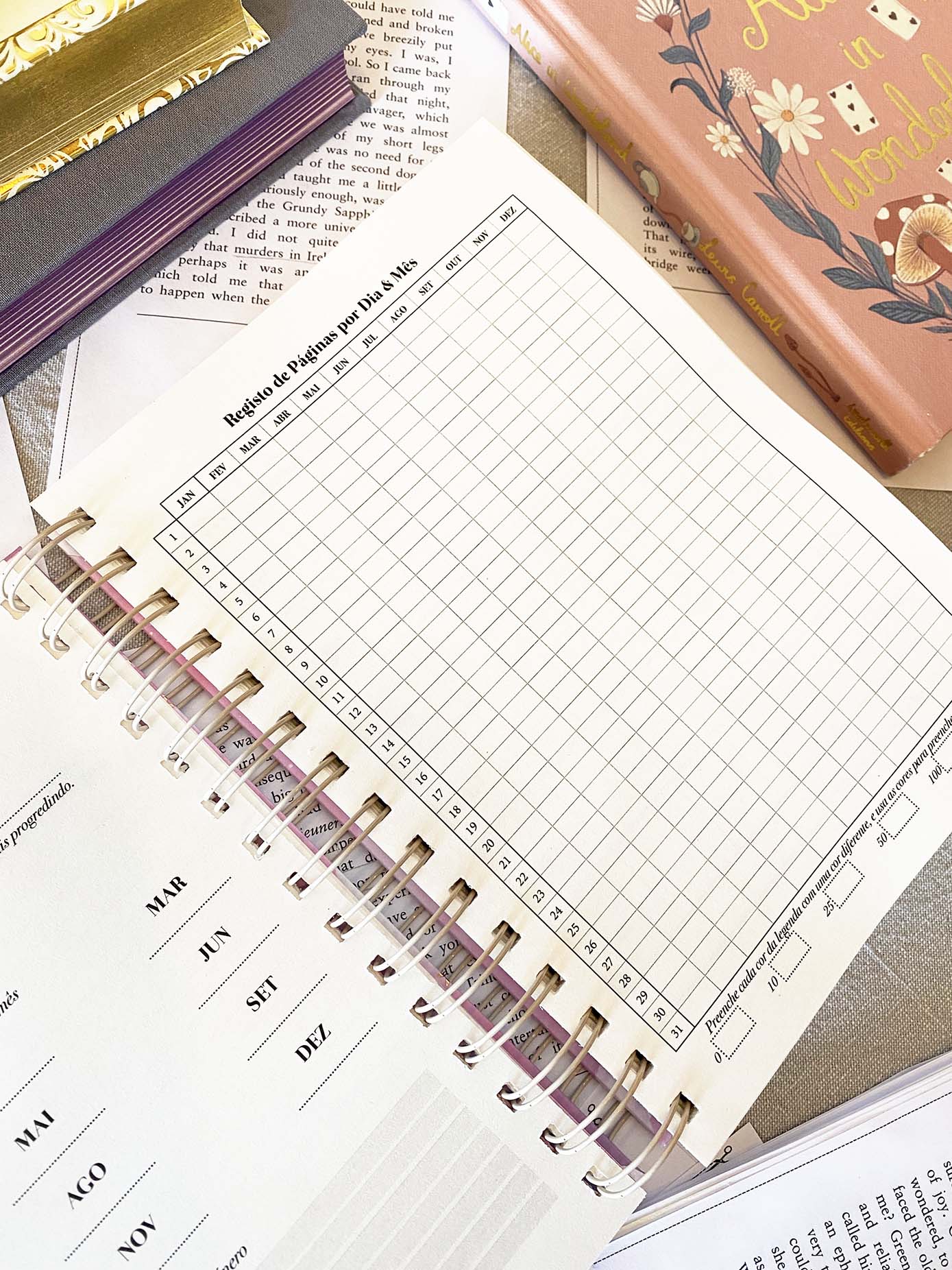 ✧ Gold and Blue ✧  I choose Fiction ✧ Planner Literário✧