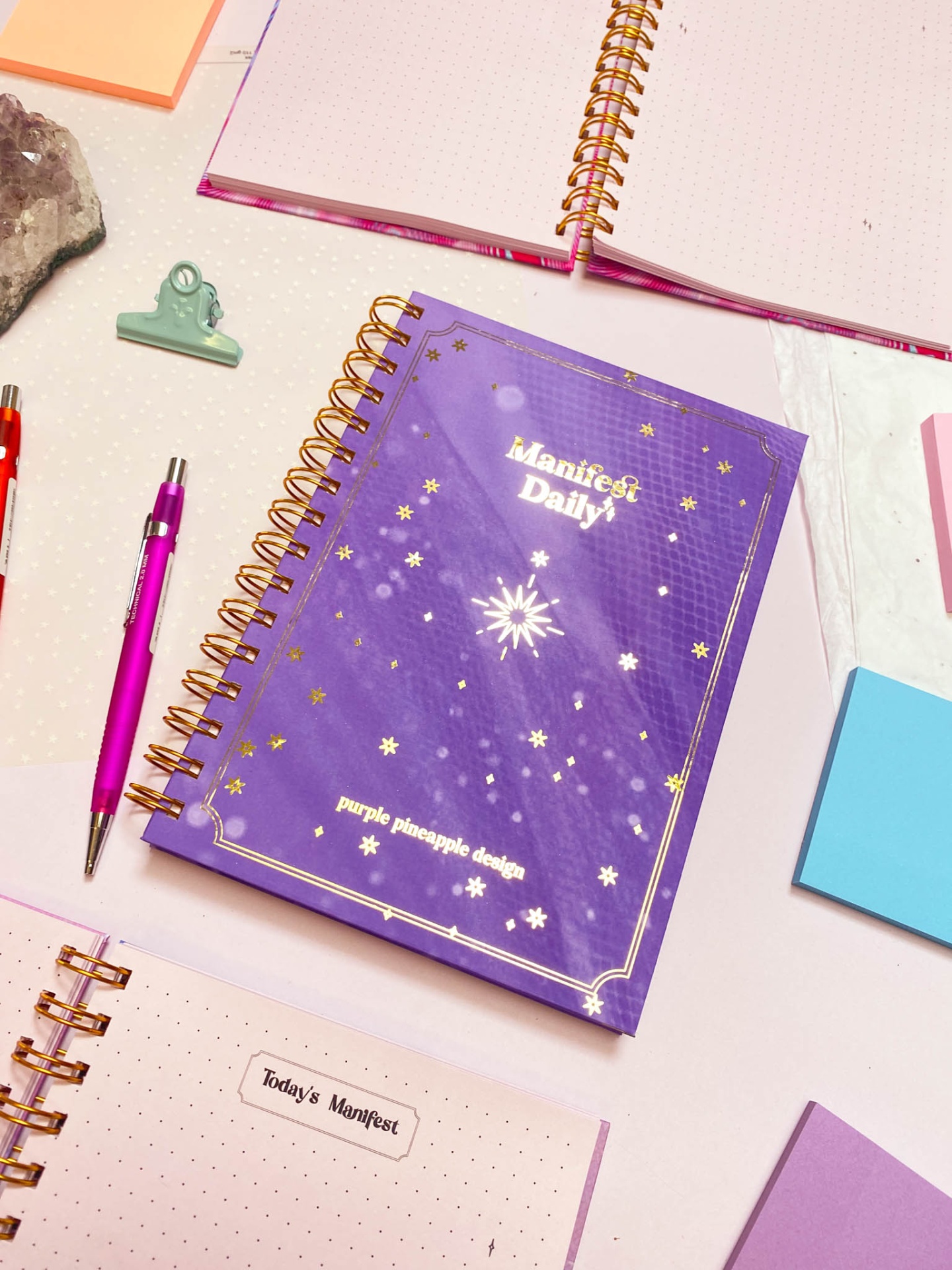 ✩ Caderno Manifest Daily Roxo ✩
