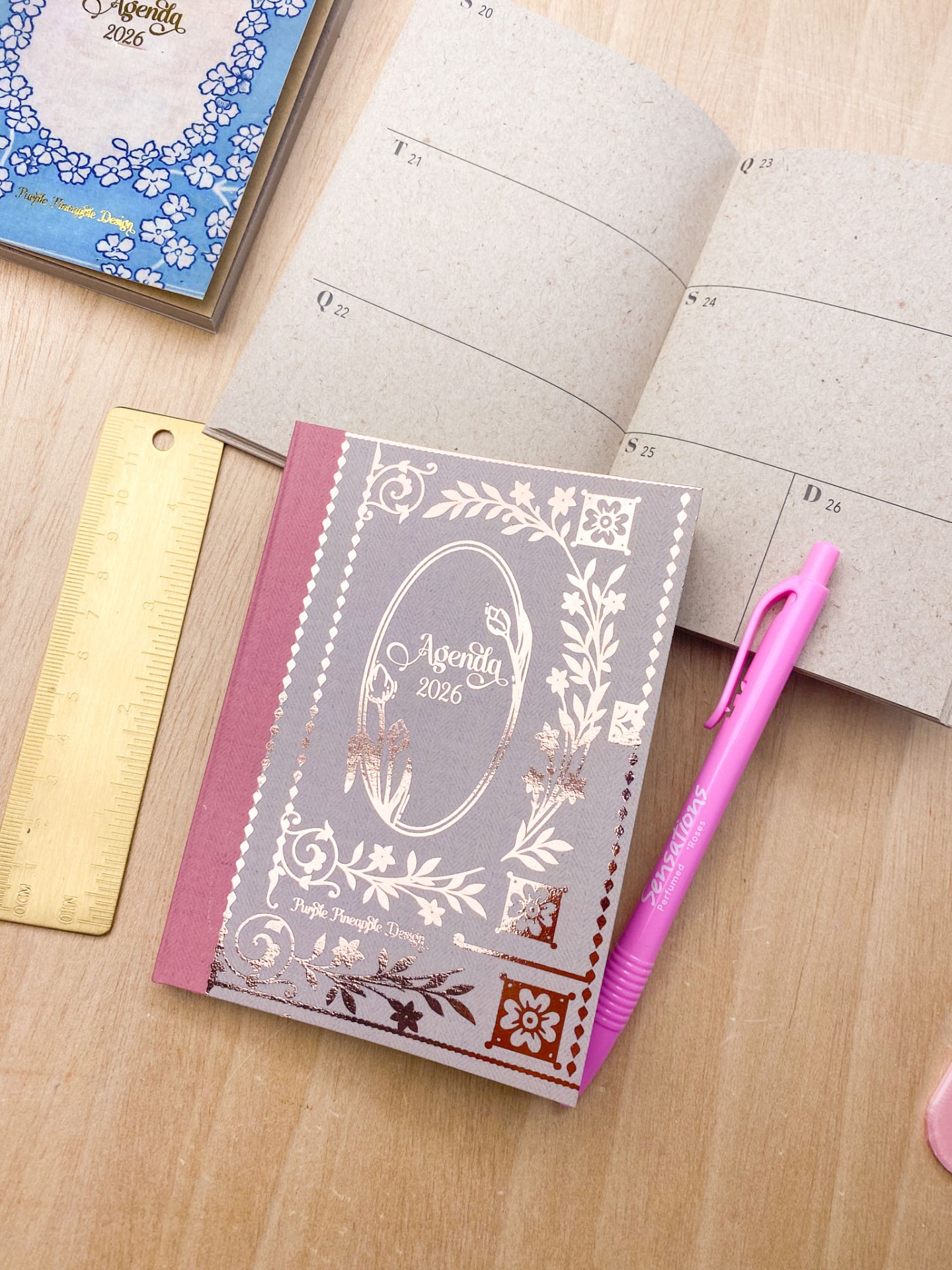 Agenda de Bolso 🪻Jane Austen ❊ Bege e Rosa 2026