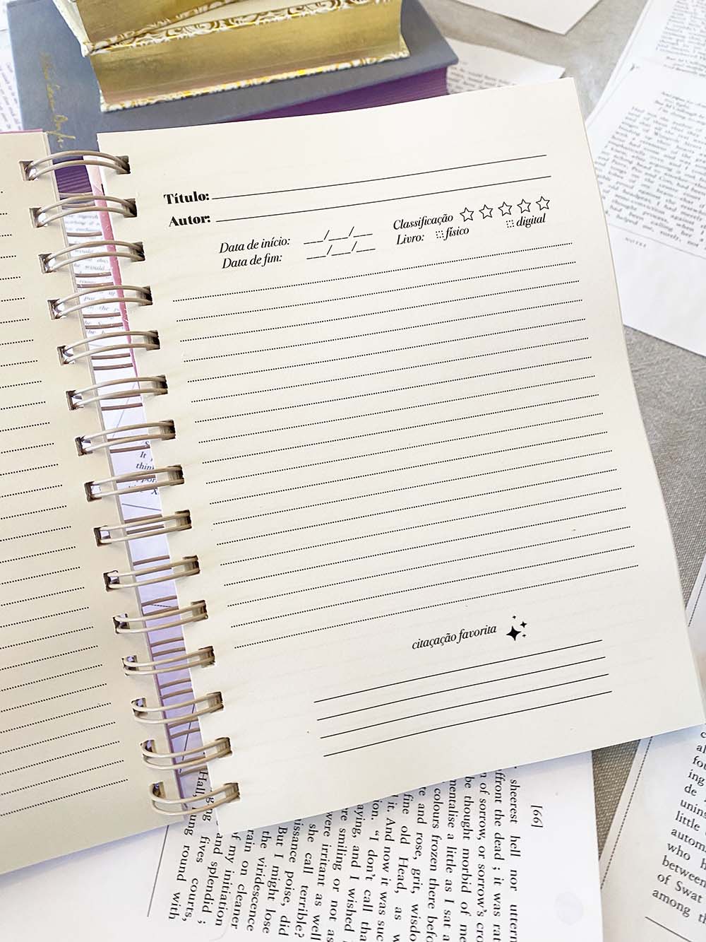 ✧ Gold and Blue ✧  I choose Fiction ✧ Planner Literário✧