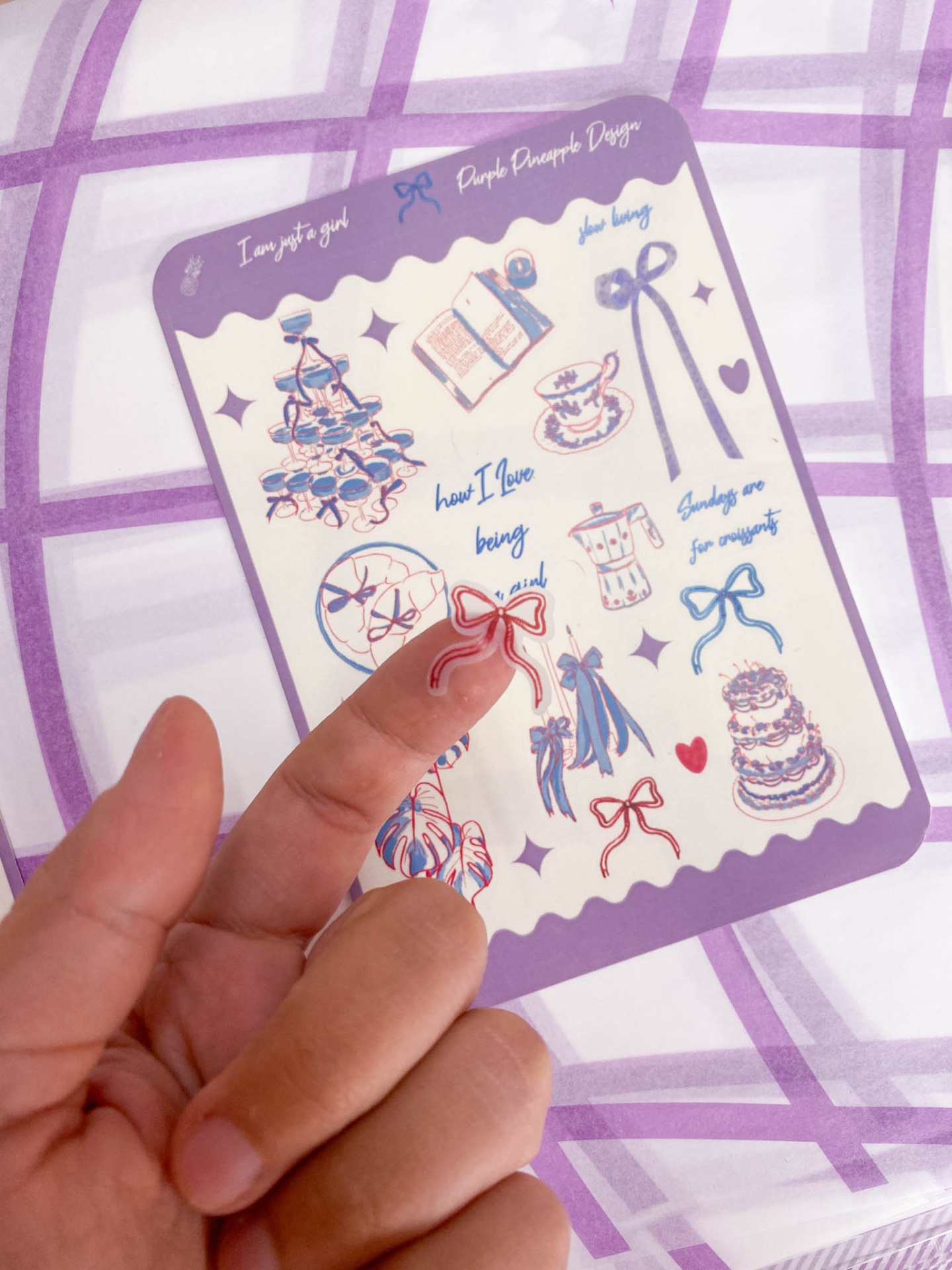 Autocolantes Transparentes 🎀 I am Just a Girl 💜 Lilás