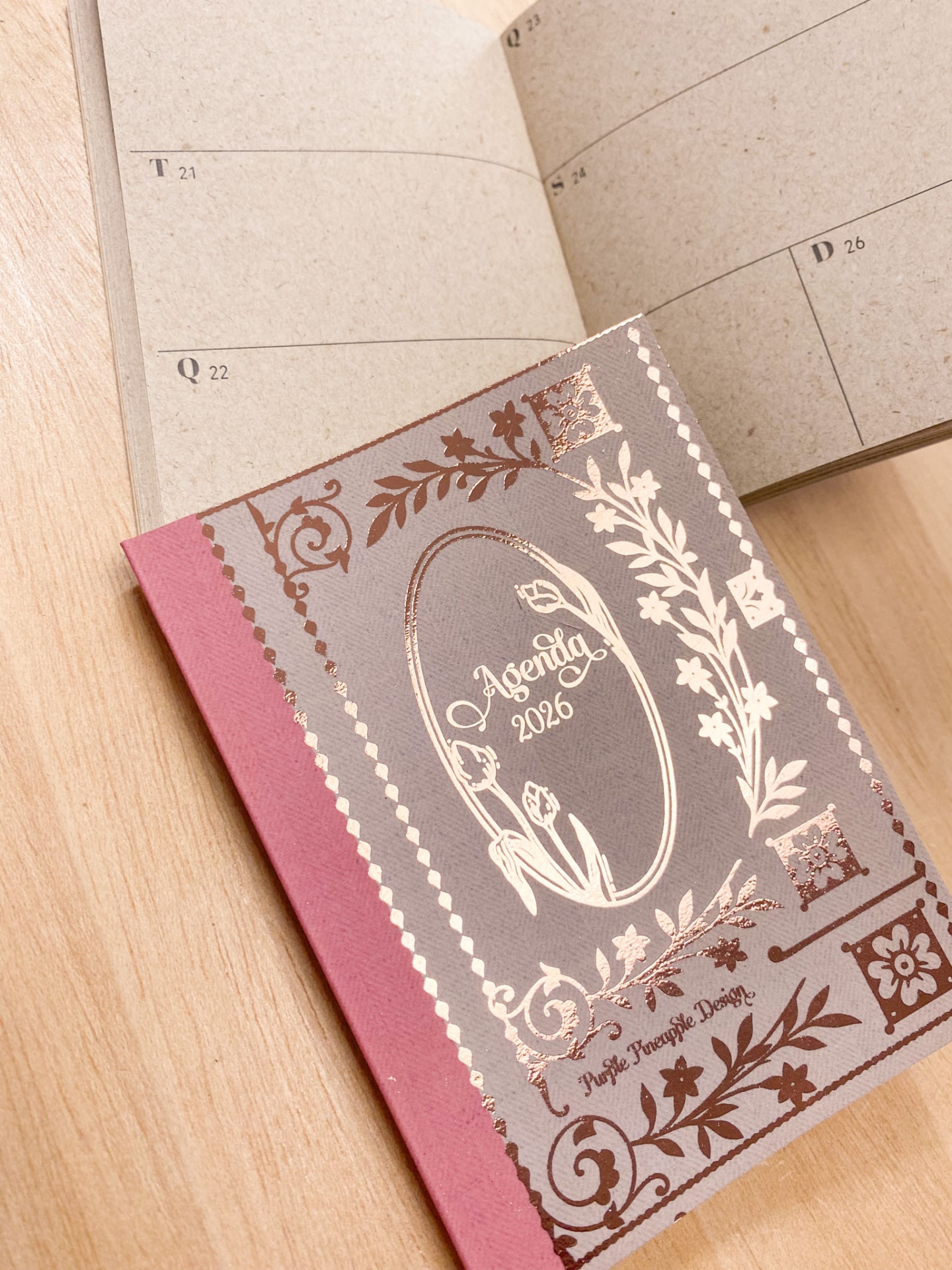 Agenda de Bolso 🪻Jane Austen ❊ Bege e Rosa 2026