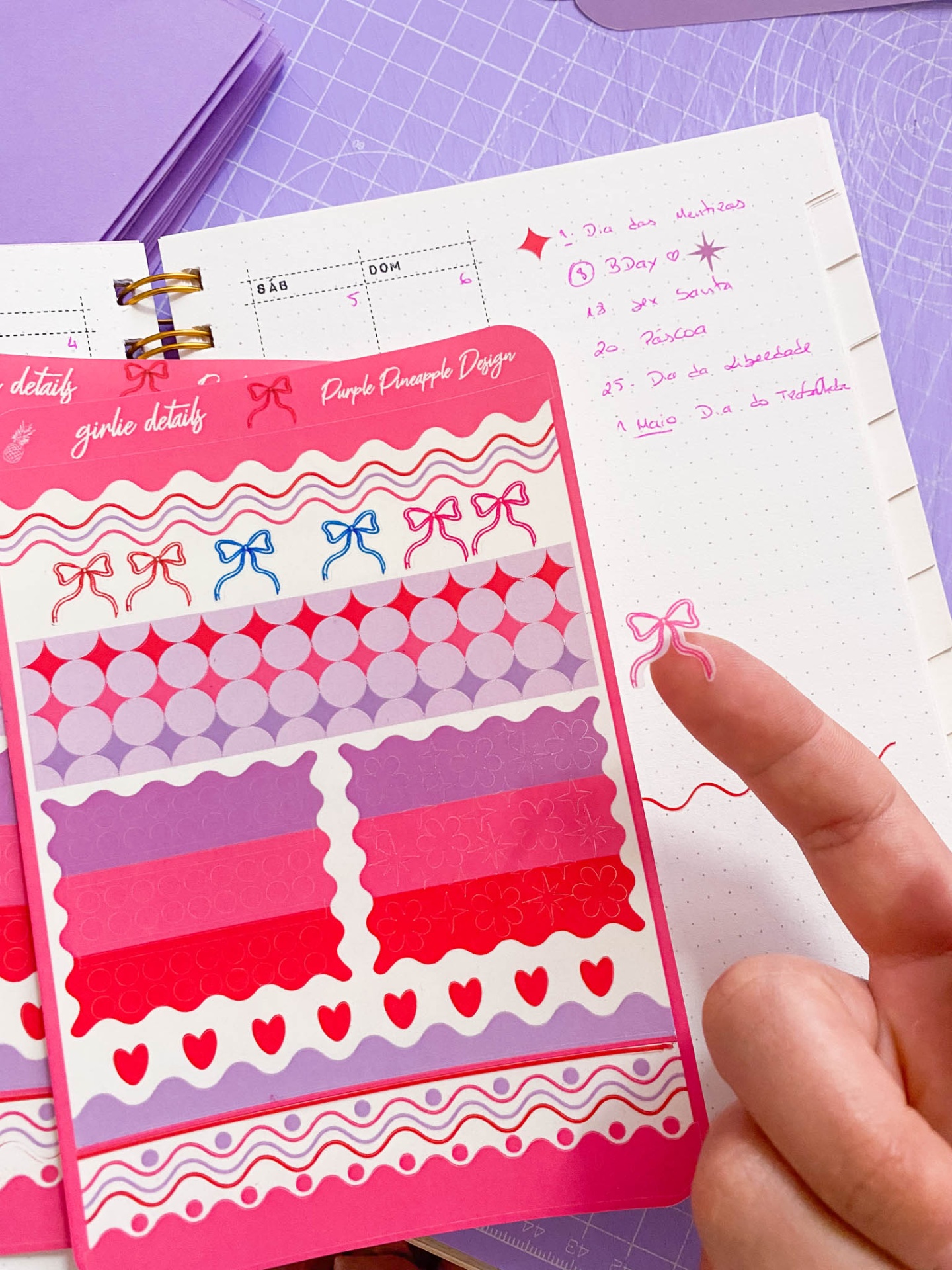 Autocolantes Transparentes 🎀 Girlie Details 💕 Rosa