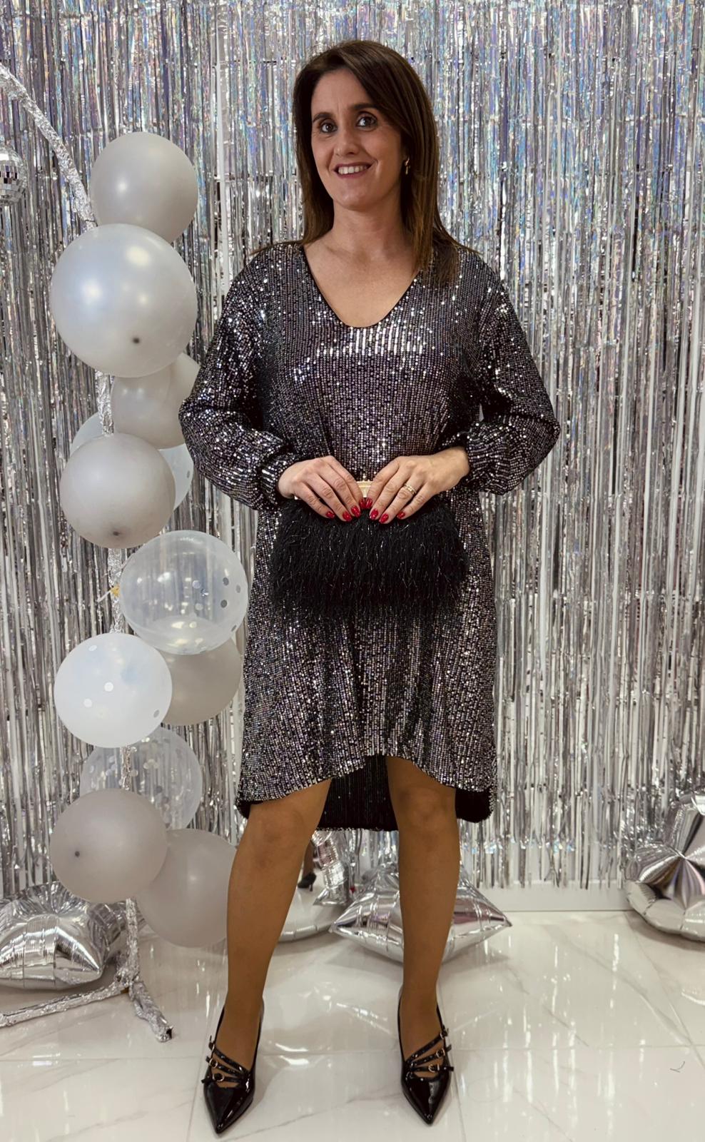 Vestido Meili c/ Laço Lantejoula Vestido Meili c/ Laço Lantejoula