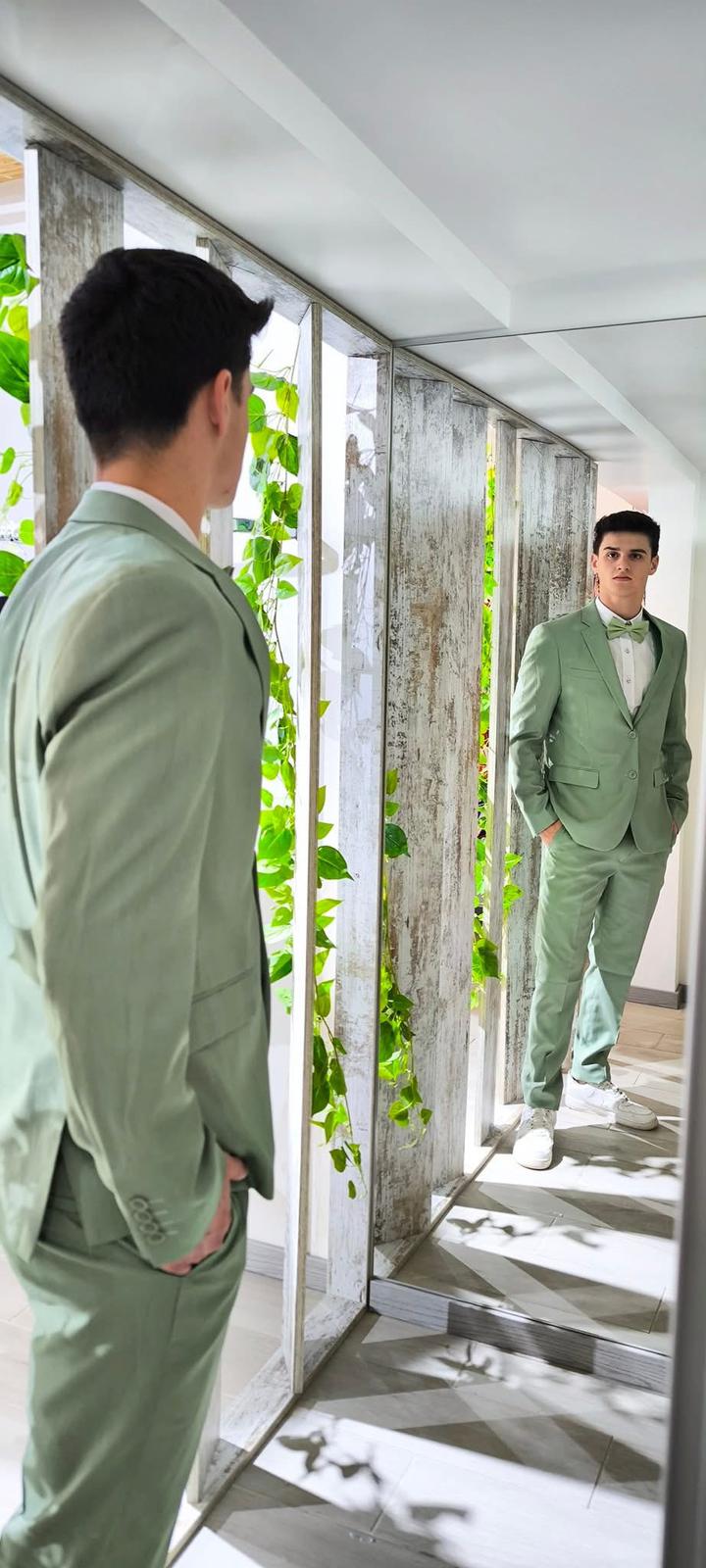 Fato Gilgavin Verde Sage Ponteado Fato Gilgavin Verde Sage Ponteado