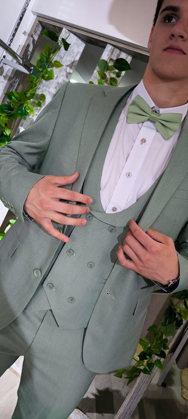 Fato Gilgavin Verde Sage Ponteado Fato Gilgavin Verde Sage Ponteado