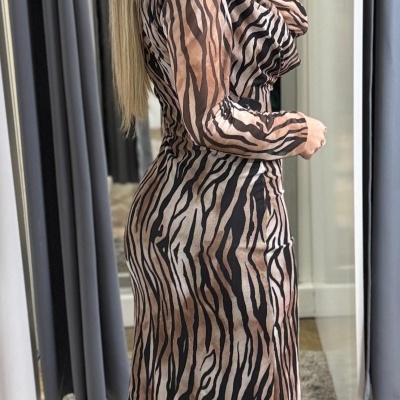 Vestido Midi Animal Print