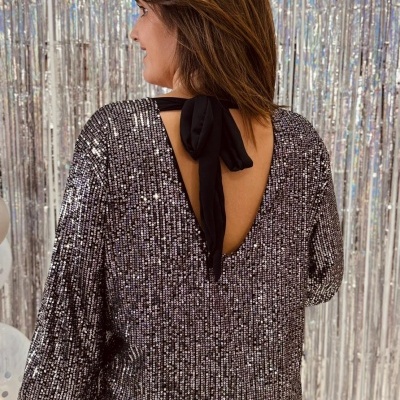 Vestido Meili c/ Laço Lantejoula