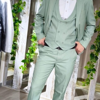 Fato Gilgavin Verde Sage Ponteado Fato Gilgavin Verde Sage Ponteado