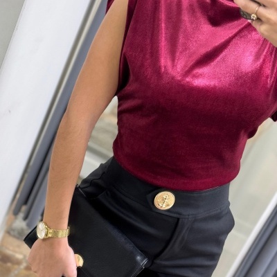 Calças Moda Ana c/ botão Dourado