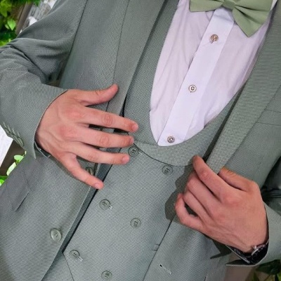 Fato Gilgavin Verde Sage Ponteado Fato Gilgavin Verde Sage Ponteado