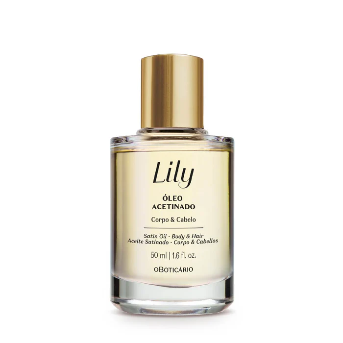 63280 Óleo Multifuncional Acetinado Corpo e Cabelo Lily, 50ml 63280 Óleo Multifuncional Acetinado Corpo e Cabelo Lily, 50ml
