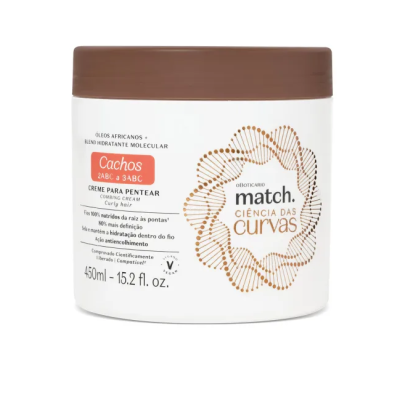 52082 Creme para Pentear Cachos Match Ciências das Curvas, 450ml 52082 Creme para Pentear Cachos Match Ciências das Curvas, 450ml