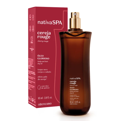 58383 Óleo Glorioso para Corpo e Cabelo Nativa Spa Cereja Rouge 85ml