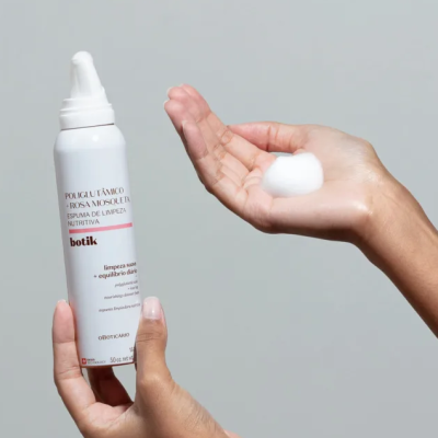 51072 Espuma de Limpeza Nutritiva Ácido Poliglutâmico + Rosa Mosqueta Botik 150ml
