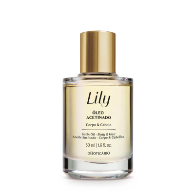 63280 Óleo Multifuncional Acetinado Corpo e Cabelo Lily, 50ml