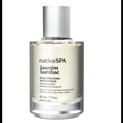 83764 ÓLEO PRECIOSO MULTIBENEFÍCIOS PARA PELE E CABELO NATIVA SPA JASMIM SAMBAC, 50ML