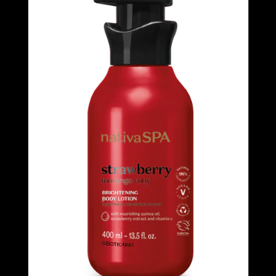 60153 LOÇÃO CORPORAL HIDRATANTE NATIVA SPA MORANGO RUBY, 400ML