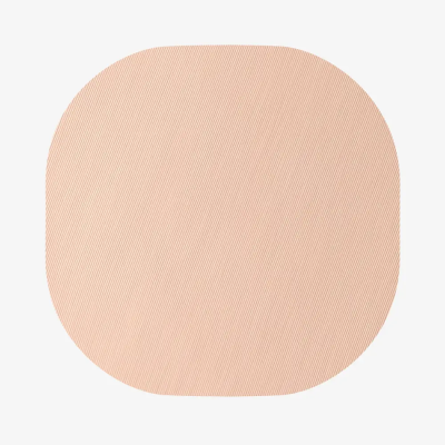 Tecido bege claro com padrão diagonal e cantos arredondados