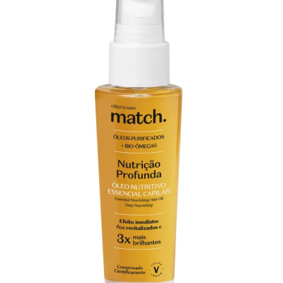 82709 ÓLEO CAPILAR MATCH NUTRIÇÃO PROFUNDA, 50ML