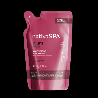 61354 REFIL LOÇÃO HIDRATANTE CORPORAL NATIVA SPA AMEIXA, 400ML