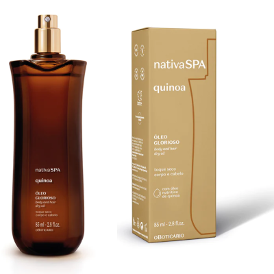 1697 ÓLEO GLORIOSO PARA CORPO E CABELO NATIVA SPA QUINOA, 85ML