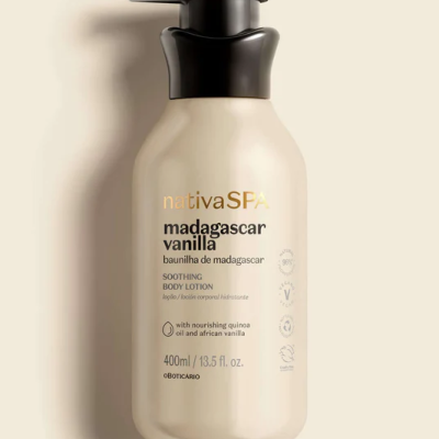 60176 LOÇÃO HIDRATANTE NATIVA SPA BAUNILHA DE MADAGASCAR, 400ML