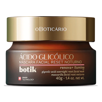 8649 MÁSCARA FACIAL RESET NOTURNO ÁCIDO GLICÓLICO BOTIK, 40G