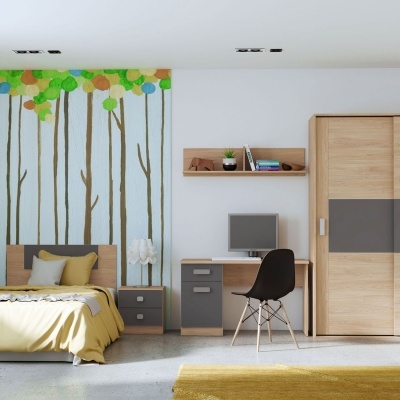 Secretária com Gaveta e Porta de Arrumação - Disponível em 4 cores