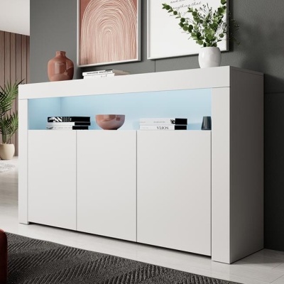 Aparador 3 Portas com luz LED - Disponível em 5 cores