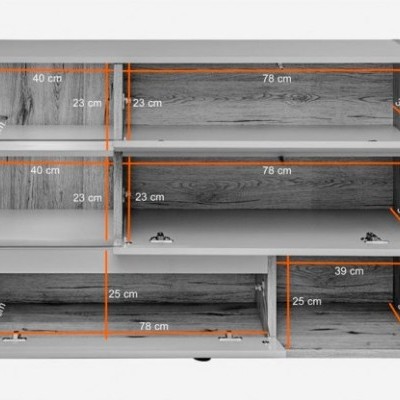 Aparador Solon com Luz de presença LED - Disponível em 3 cores