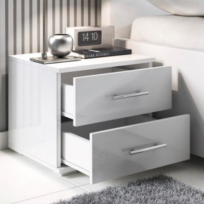 Mesinha de Cabeceira 2 Gavetas Bel - Disponível em 2 cores
