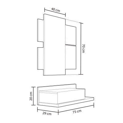 Móvel de Entrada com Gaveta e Espelho incluído - Disponível em 2 cores