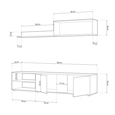 Conjunto de Móveis de Sala 180cm