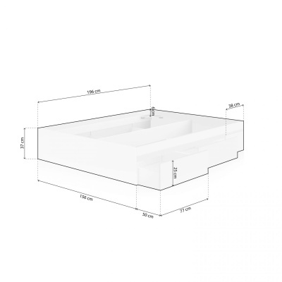 Cama de casal com Gavetões de Arrumação - Disponível em 2 cores