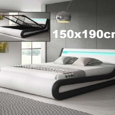 Cama de Casal 150x190cm com Estrado elevatório - Disponível em 3 cores