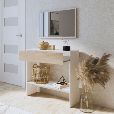 Móvel de Entrada com Gaveta e Espelho incluído - Disponível em 4 cores