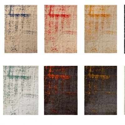 10 tapetes retangulares com cores e texturas desgastadas