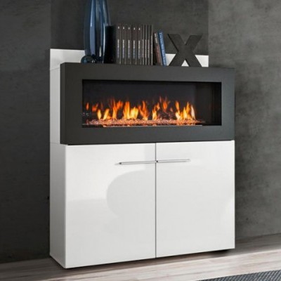 Conjunto de Móveis de Sala Eden com Lareira incluída