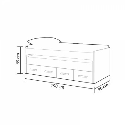 Cama Dupla Infantil com Arrumação